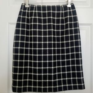 Talbots Petite Wool Pencil Skirt Black and White